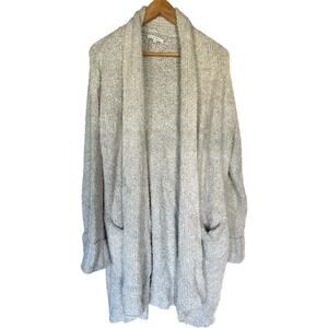 Z Supply Helen Chunky Oversized Cardigan Women’s Small Light Gray Pockets